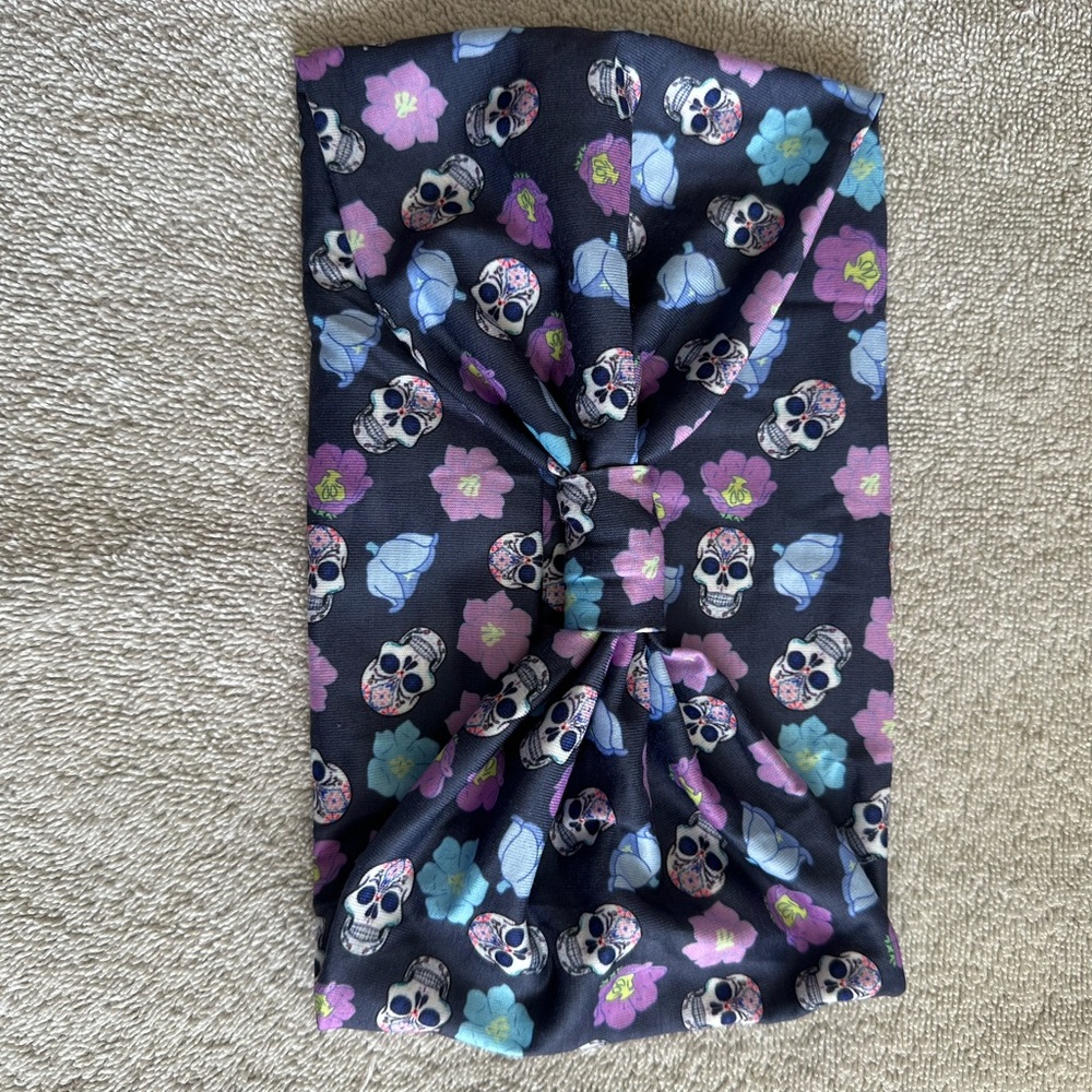 Blue Skull Colorful Headband